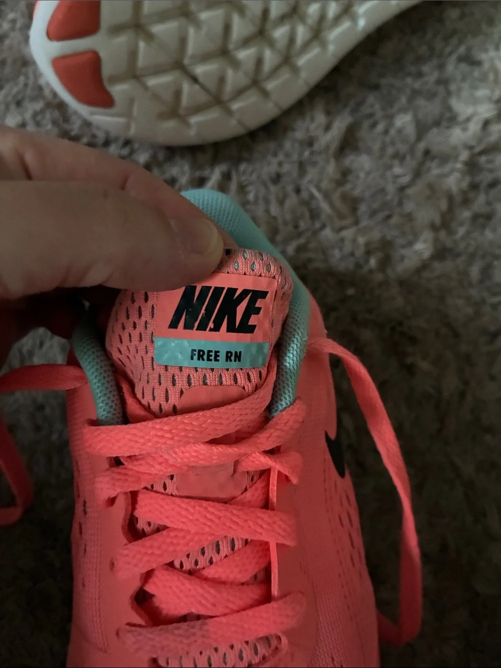 Nike Kids Coral Free Run Athletic Sneakers - Picture 4 of 5